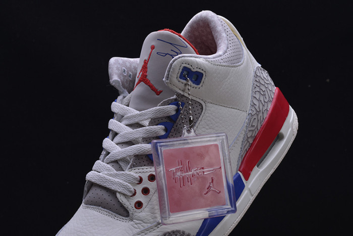air jordan 3 retro "charity game" sail red mens 136064-140