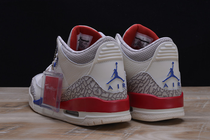 air jordan 3 retro "charity game" sail red mens 136064-140