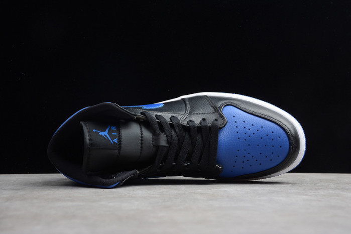air jordan 1 mid black hyper royal 554724-068