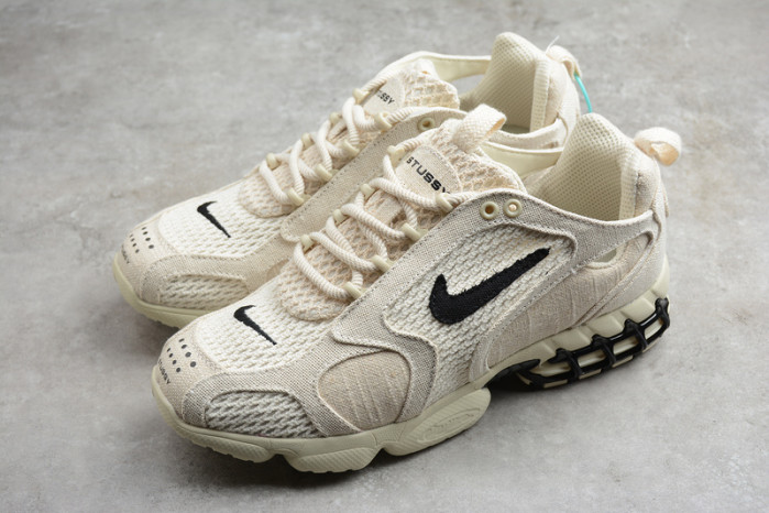 stussy x air zoom spiridon caged "fossil" cq5486-200