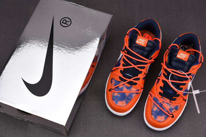 OFW x Nike SB Dunk Low Orange Perple White Shoes CT0856-801