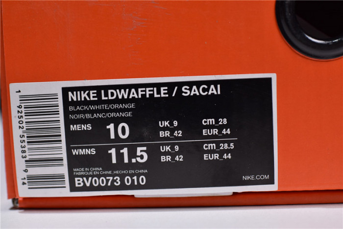 sacai × nike ldv waffle daybreak black bv0073-010
