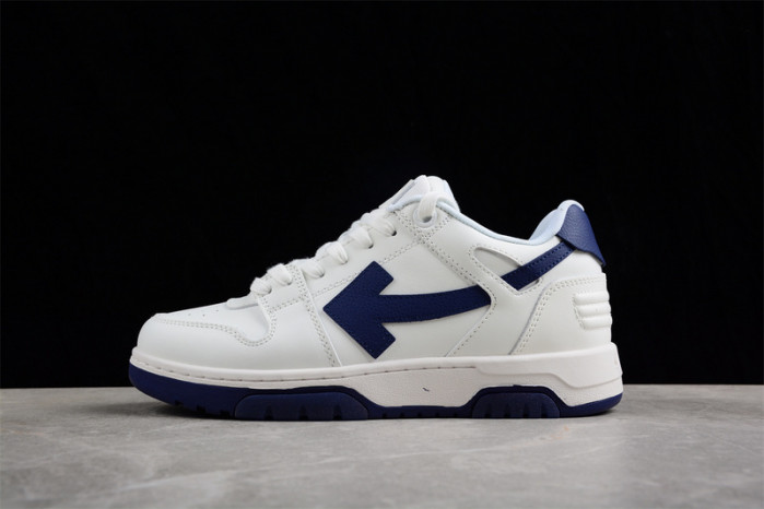 OFW Out Of Office OOO Low Tops White White Navy Blue OMIA189F22LEA0010146