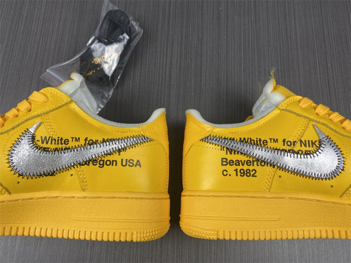 nike air force 1 low ofw university gold metallic silver dd1876-700