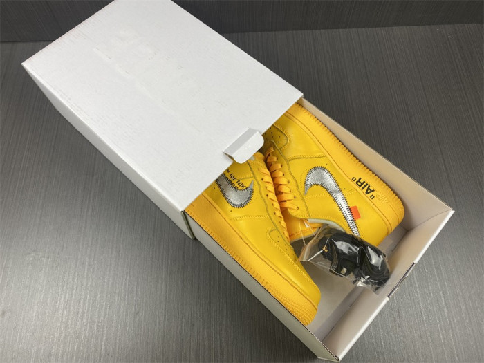 nike air force 1 low ofw university gold metallic silver dd1876-700