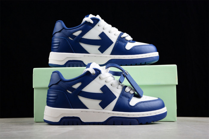 OW Out Of Office "OOO" Low Tops Dark Blue White OMIA189S22LEA0010142