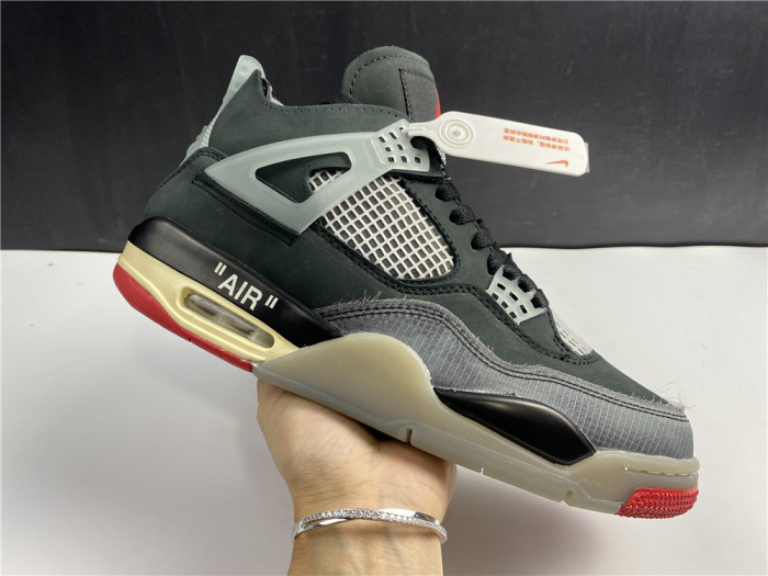 ofw x air jordan 4 “bred” black/red cv9388-001
