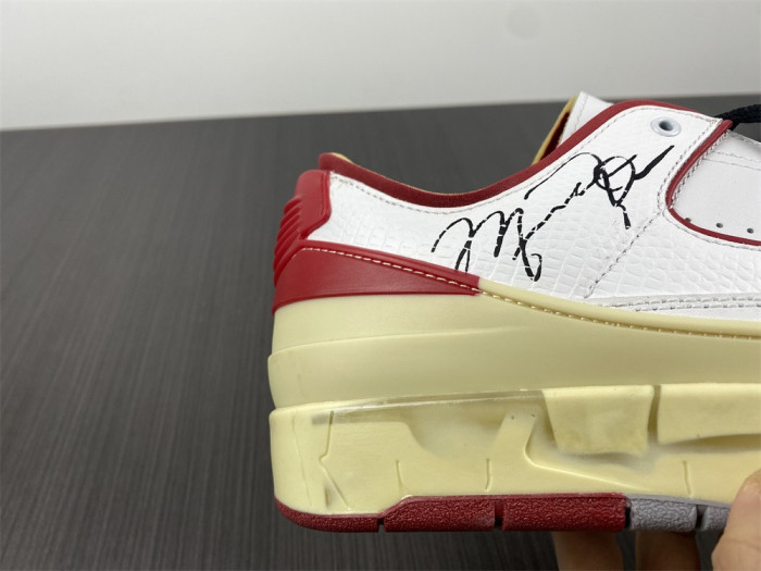 ofw x air jordan 2 low sp white red dj4375-106
