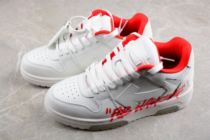 OW Out Of Office OOO Low Tops White Red OMIA189S23LEA0030125