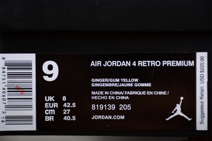 air jordan 4 retro ginger wheat 819139-205
